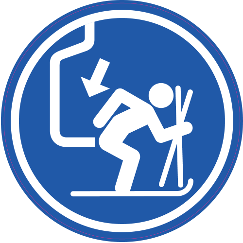 Autocollant Panneau Obligation De S'asseoir Sur Le Télésiège