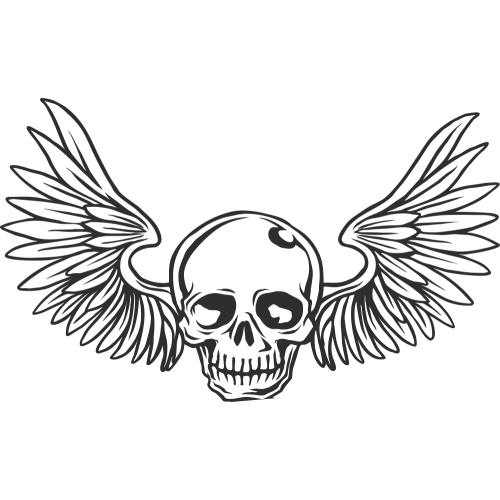 Sticker Skull Wings