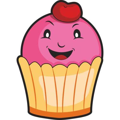 Autocollant Pâtisserie Cupcake Smiley 3