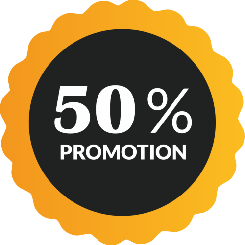 Autocollant Soldes 50% De Promotion