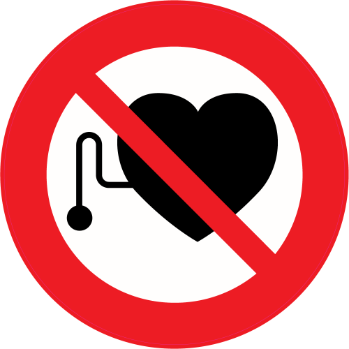 Autocollant Panneau Interdiction D'entrer Aux Porteurs D'un Stimulateur Cardiaque