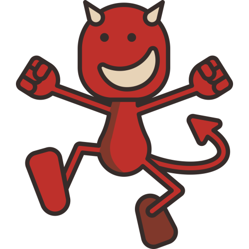 Autocollant Diable Content