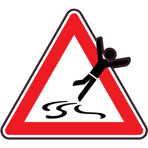 Autocollant Panneau Danger Chute Verglas