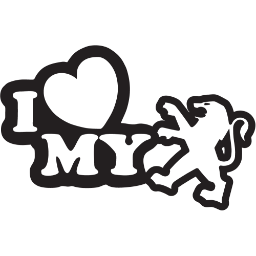 Sticker I Love My Peugeot