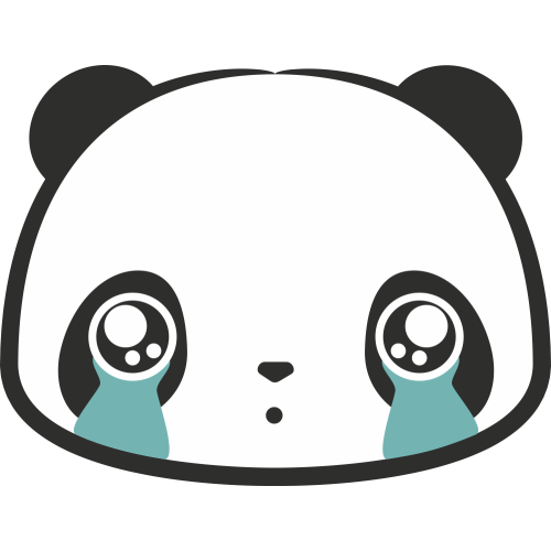 Autocollant Smiley Panda Pleurs