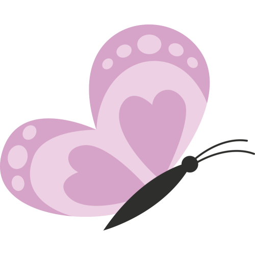 Autocollant Papillon Rose Coeur