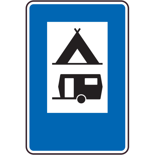 Autocollant Panneau Indication Camping Tente Caravane