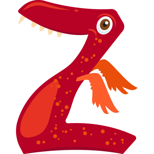 Autocollant Alphabet Monstre Enfant Lettre Z