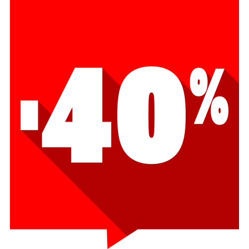 Autocollant Soldes -40% Carré Rouge 1