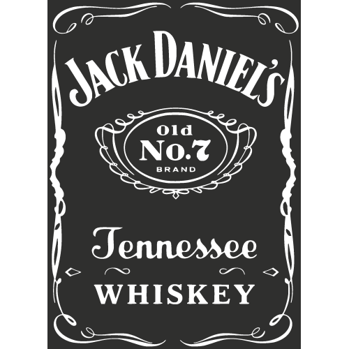 Sticker Jack Daniel's Jennessee Fond Blanc