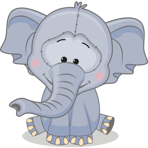 Autocollant Mignon Elephant