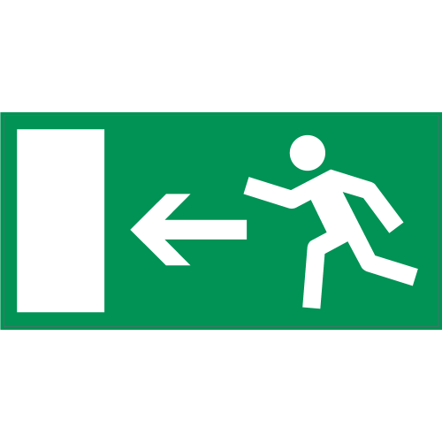 Autocollant Panneau Indication Sortie De Secours Gauche