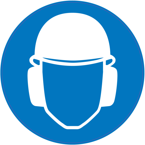 Autocollant Panneau Obligation Porter Casque Et Anti-bruit De Sécurité