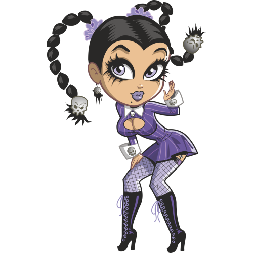 Autocollant Pin Up Sexy Gothique Tête De Mort