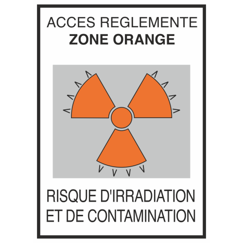 Autocollant Risque D'irradiation Et De Contamination Orange