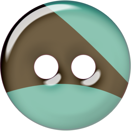 Autocollant Enfants Bouton Turquoise Et Marron