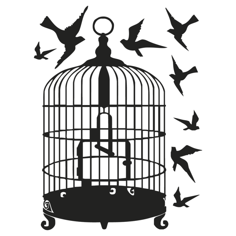 Stickers Cage Oiseaux