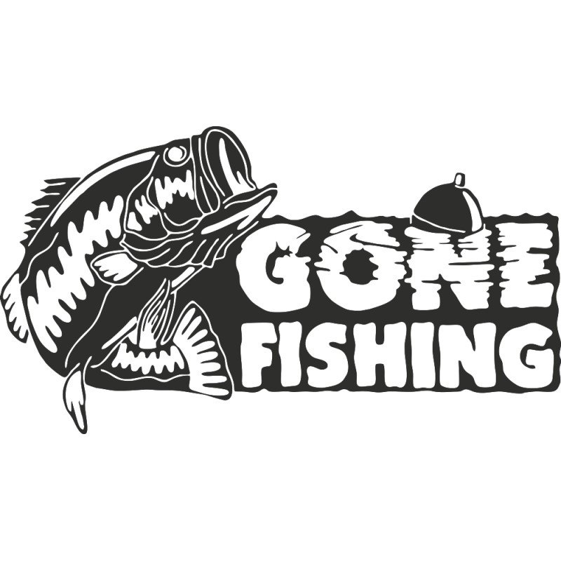 Sticker Gone Fishing