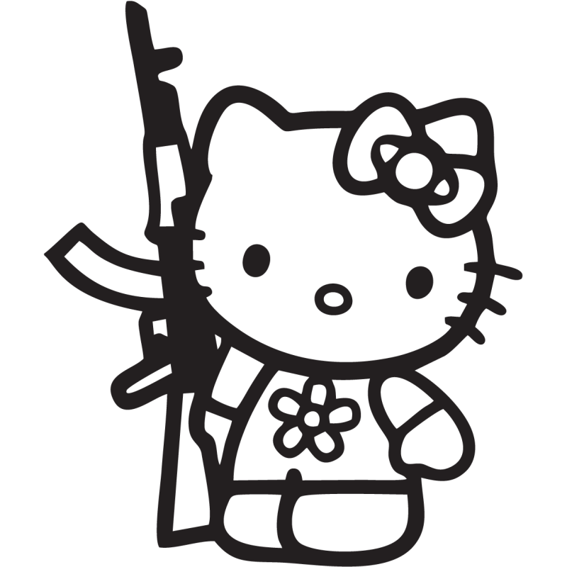 Sticker Hello Kitty Guerrier