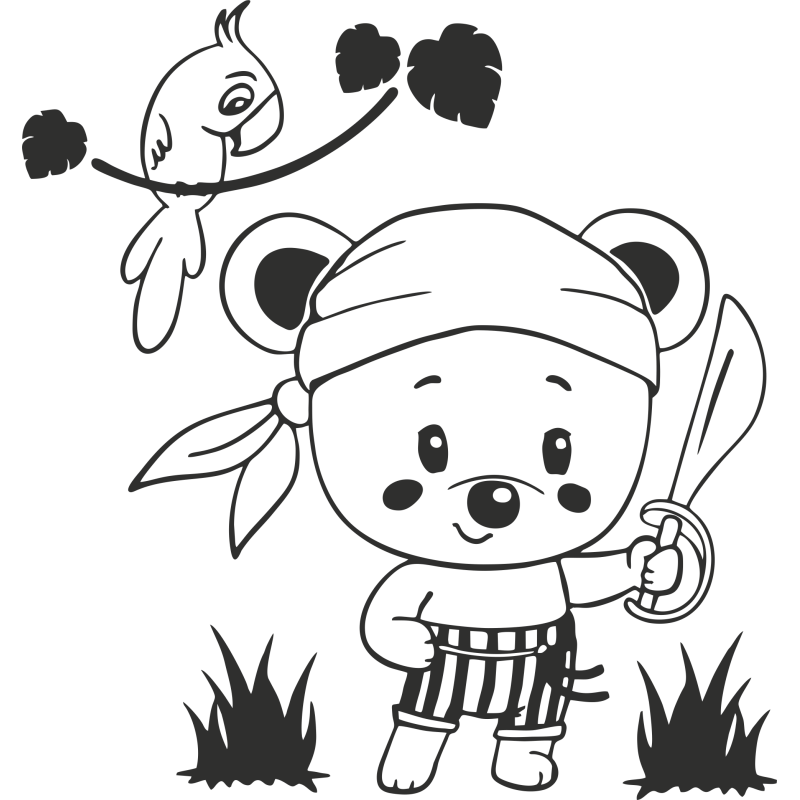 Sticker Ourson Pirate