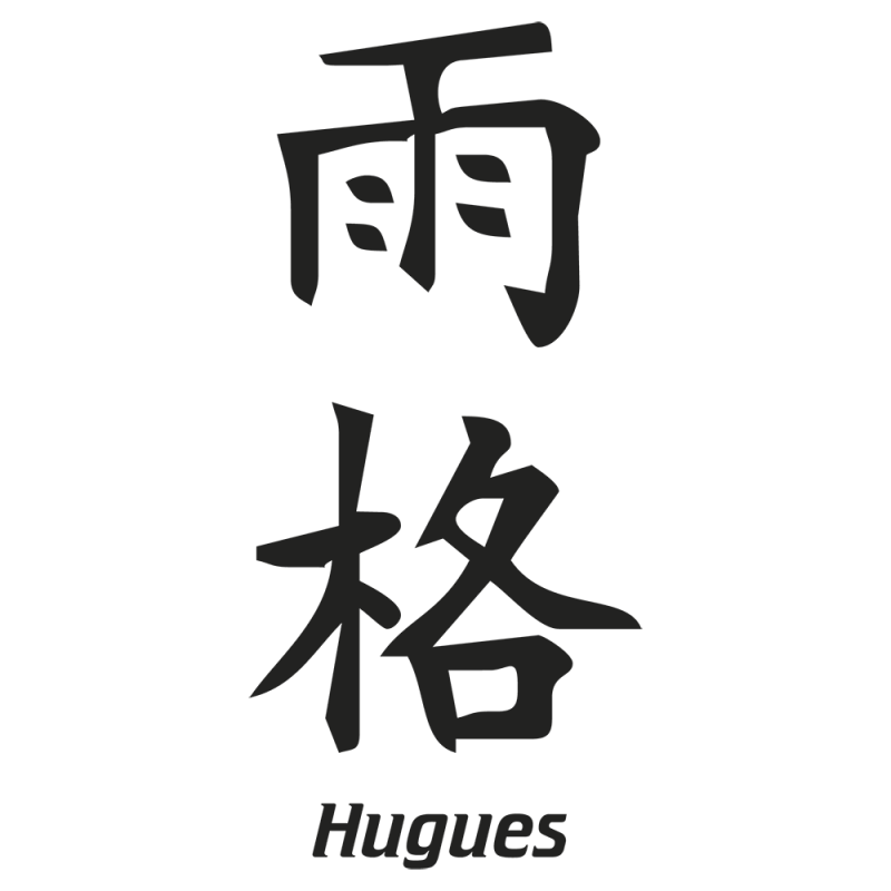 Sticker Prenom Chinois Hugues