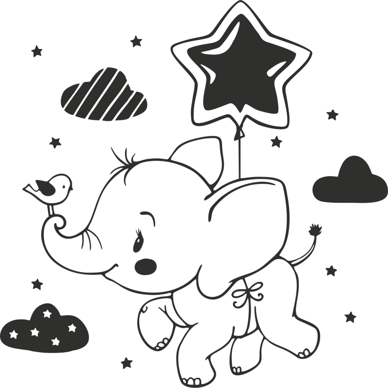 Sticker Elephanteau Volant