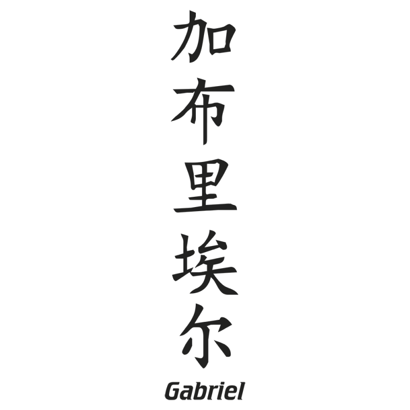 Sticker Prenom Chinois Gabriel