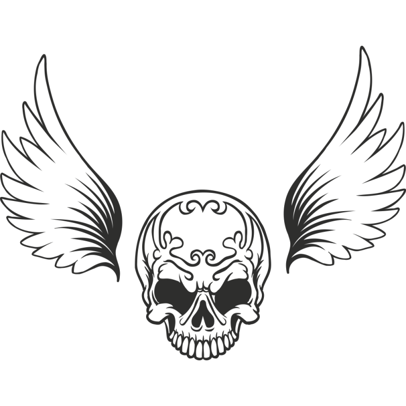 Sticker Skull Wings