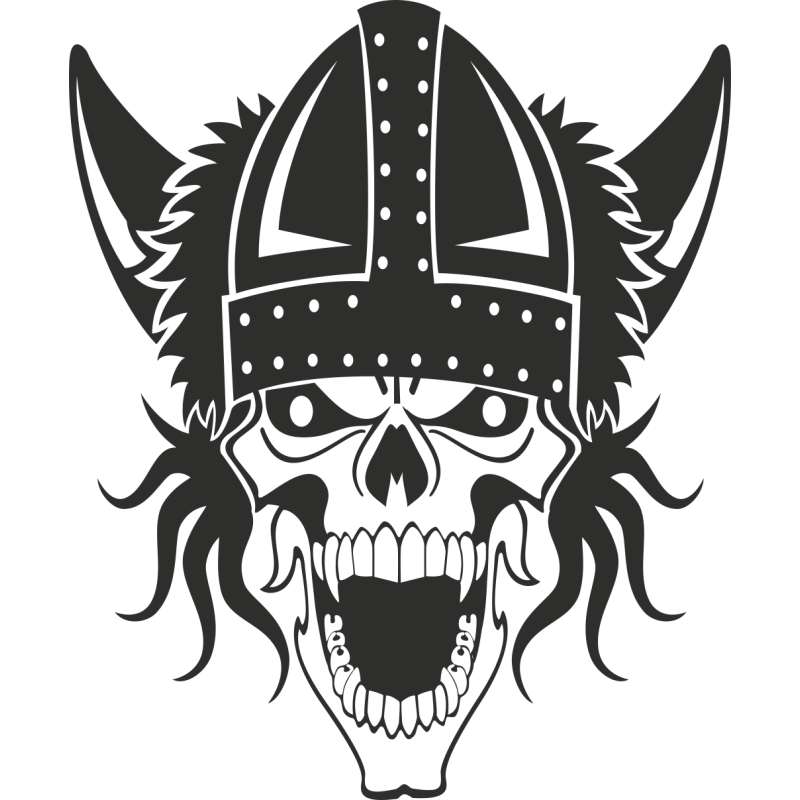 Sticker Skull Viking