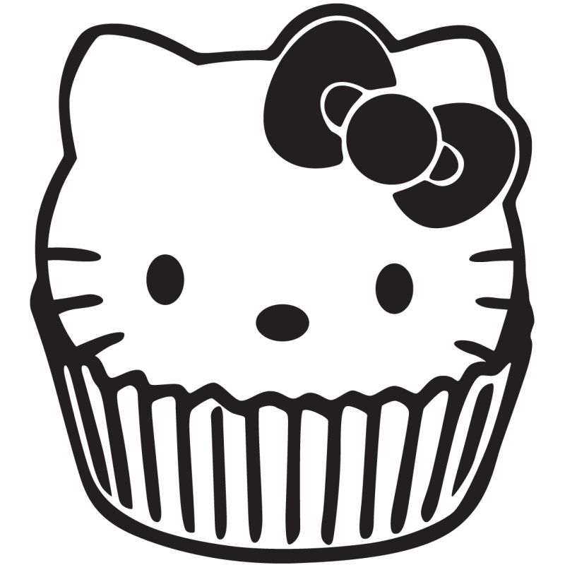 Sticker Jdm Hello Kitty Cup Cake