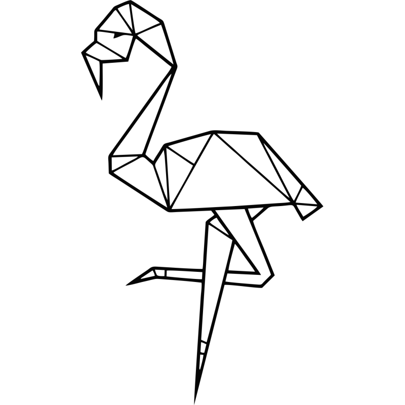 Sticker Flamand Rose Origami