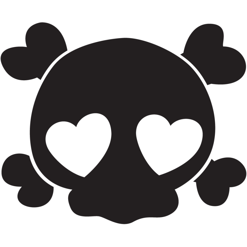 Sticker Jdm Love Skull